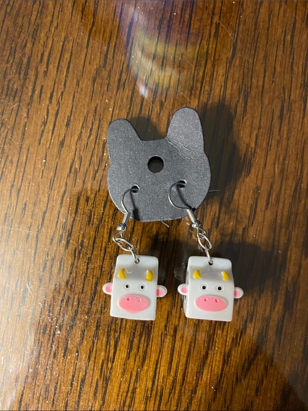 Cute Cow Face / milk carton Dangle Earrings